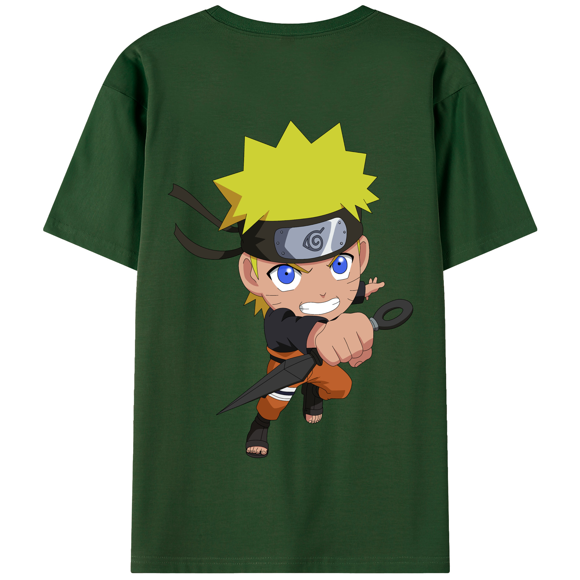 （画像用） NARUTO -ナルト- うずまき ナルト Uzumaki Naruto 綿100％半袖Tシャツ（背面プリント）
